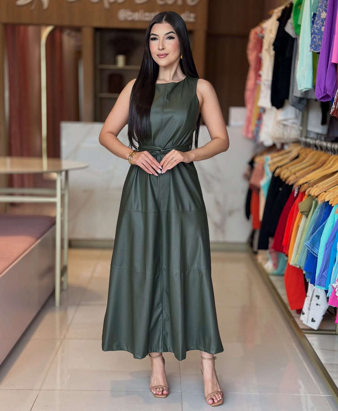 Vestido Courino Verde escuro